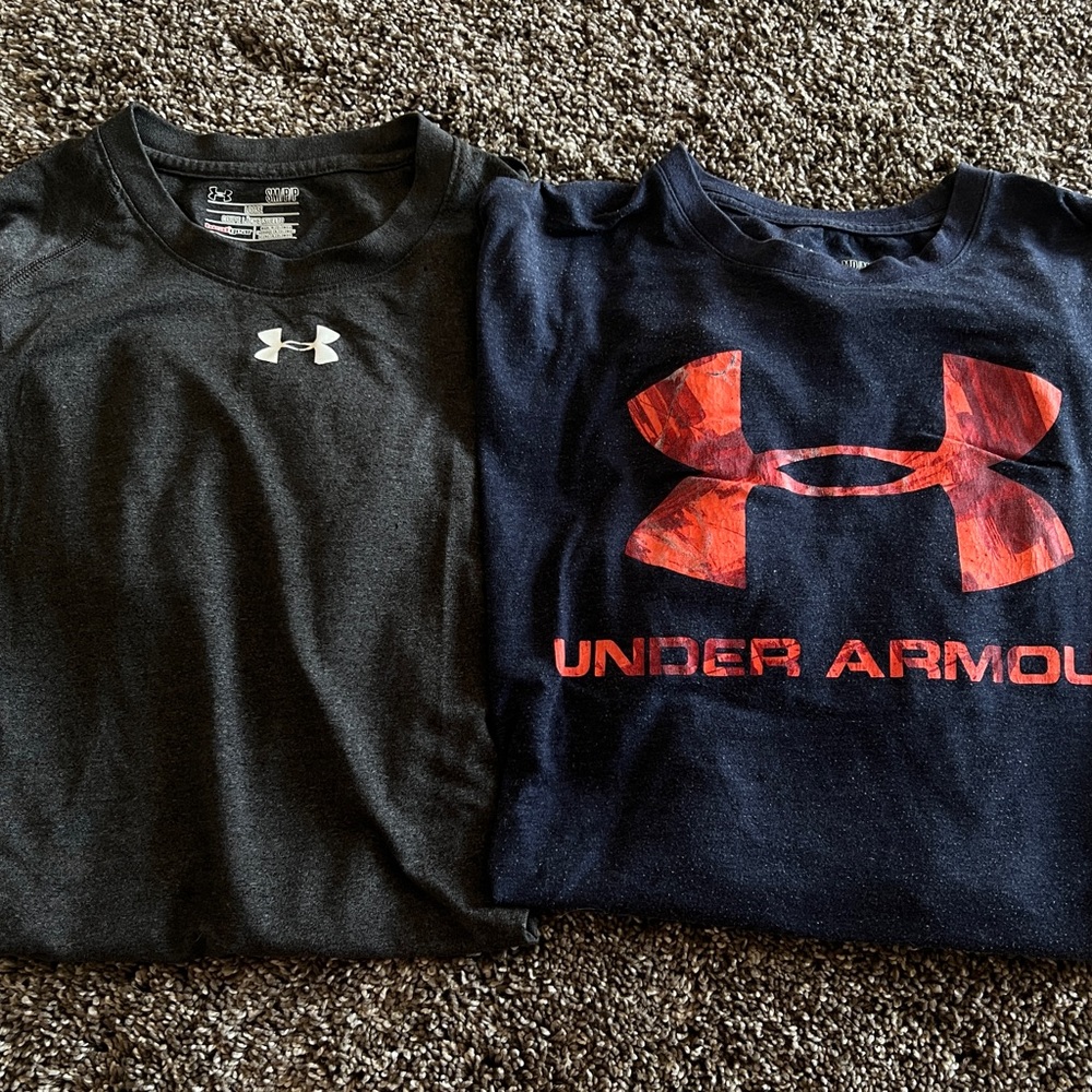 Under Armour Kids' Black and Blue Shirts